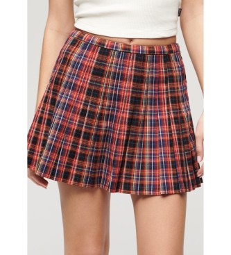 Superdry Checked mid-rise red mini skirt