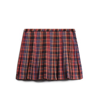 Superdry Checked mid-rise red mini skirt