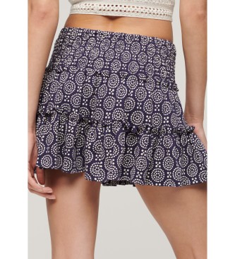 Superdry Navy tiered knitted mini skirt