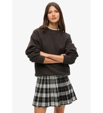 Superdry Minigonna a pieghe scozzese nera