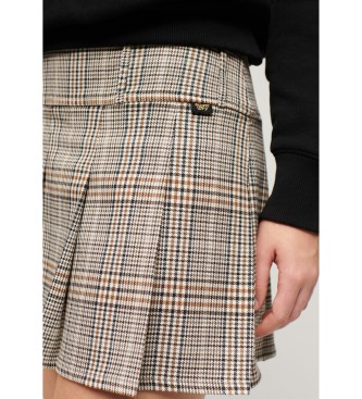 Superdry Beige low rise pleated mini skirt