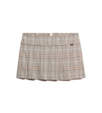 Superdry Beige low rise pleated mini skirt