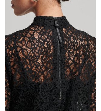 Superdry Black knit and lace dress