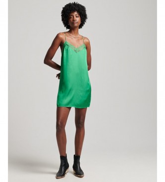 Superdry Green satin strappy mini-dress