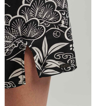 Superdry Black printed lingerie minidress