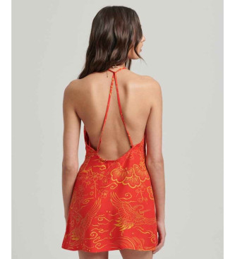 Superdry Red printed lingerie mini-dress