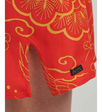 Superdry Minivestido de lingerie vermelho estampado