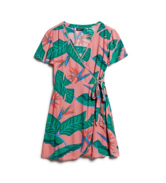 Superdry Crossover-kjole med pink print
