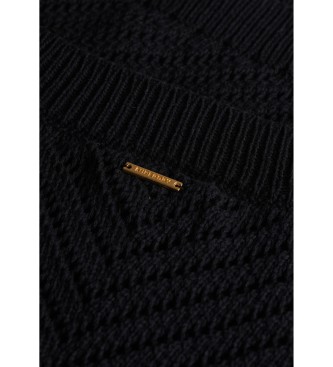 Superdry Mini abito all'uncinetto nero a zig zag