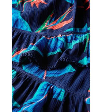Superdry Vestido de praia com alas azul-marinho