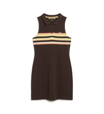 Superdry Brown knitted polo dress