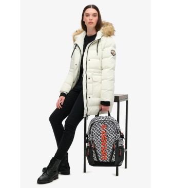 Superdry Mochila de lona con estampado integral  blanco