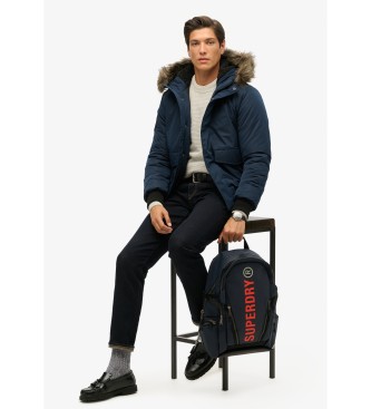 Superdry Mochila de lona azul-marinho