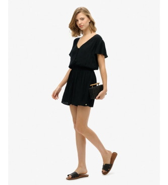 Superdry Bedruckter kurzrmeliger Jumpsuit schwarz