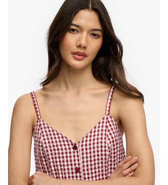 Superdry Combinaison cami vichy rouge