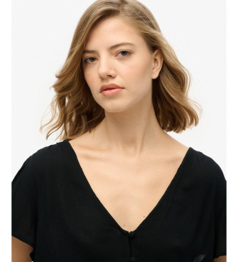Superdry Bedruckter kurzrmeliger Jumpsuit schwarz