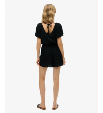 Superdry Bedruckter kurzrmeliger Jumpsuit schwarz