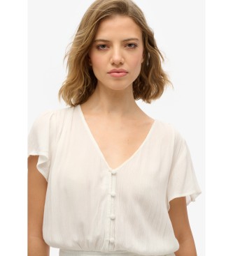 Superdry Bedruckter kurzrmeliger Jumpsuit wei
