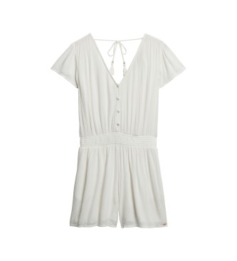 Superdry Bedruckter kurzrmeliger Jumpsuit wei