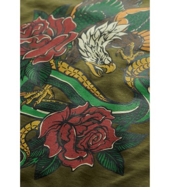 Superdry Neo Trad Tattoo Los T-shirt Groen