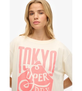 Superdry Tęczowa beżowa koszulka