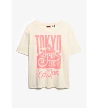 Superdry Tęczowa beżowa koszulka