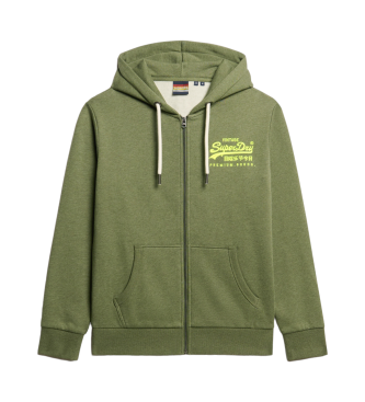 Superdry Felpa verde con grafica Neon Vl