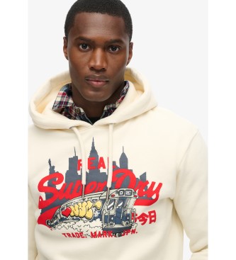 Superdry Sudadera New York Vl Graphic blanco