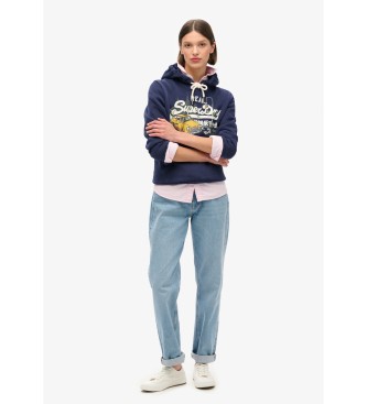 Superdry Grafisk sweatshirt med htte New York navy