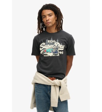 Superdry New York Vl Grafisch T-shirt zwart