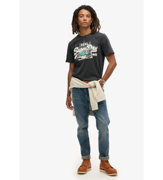 Superdry New York Vl Grafisch T-shirt zwart