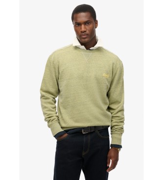 Superdry Green marbled overdyed crew neck sweater