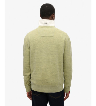 Superdry Green marbled overdyed crew neck sweater