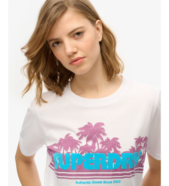 Superdry Outdoor Stripe Entspanntes T-Shirt wei