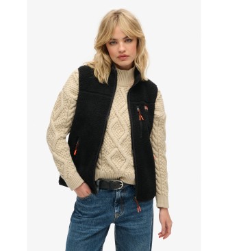 Superdry Fleece jopica za na prostem črna