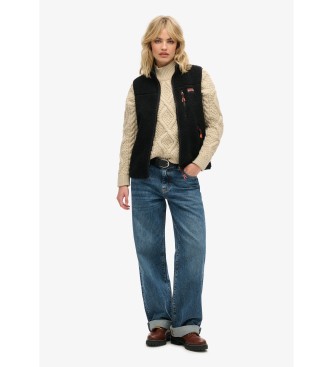 Superdry Fleece jopica za na prostem črna