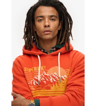 Superdry Sweatshirt com riscas grficas para exterior cor de laranja