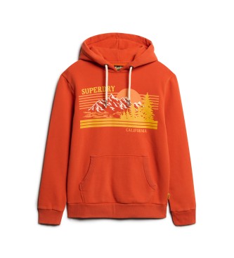 Superdry Sweatshirt com riscas grficas para exterior cor de laranja