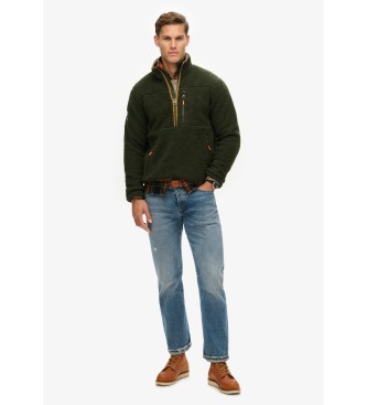 Superdry Polovični flis z zadrgo Zunanja zelena