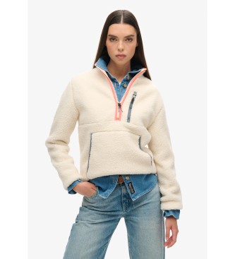 Superdry Zunaj Fleece Polovični flis z zadrgo Fleece beige