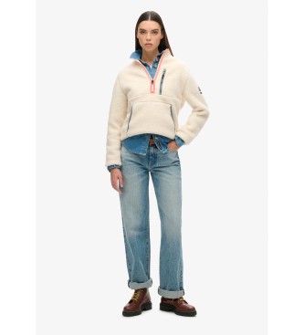 Superdry Zunaj Fleece Polovični flis z zadrgo Fleece beige