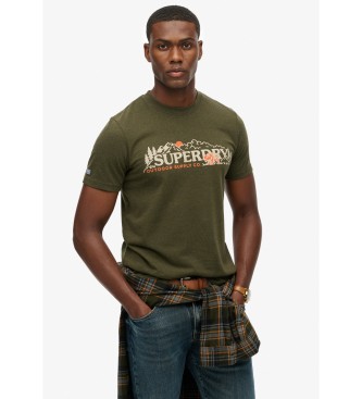 Superdry Koszulka Outdoor Scene Relaxed w kolorze zielonym