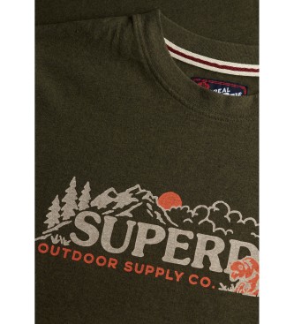 Superdry Koszulka Outdoor Scene Relaxed w kolorze zielonym