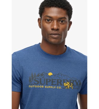 Superdry Koszulka Outdoor Scene Relaxed w kolorze niebieskim