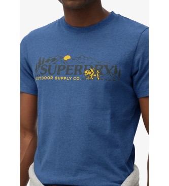 Superdry Koszulka Outdoor Scene Relaxed w kolorze niebieskim
