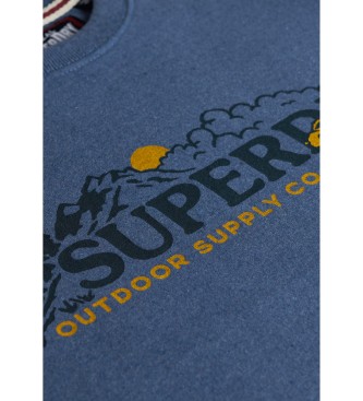 Superdry Koszulka Outdoor Scene Relaxed w kolorze niebieskim
