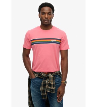 Superdry Outdorr Streifen-T-Shirt rosa