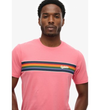 Superdry Outdorr Streifen-T-Shirt rosa