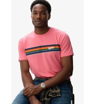 Superdry Outdorr Streifen-T-Shirt rosa