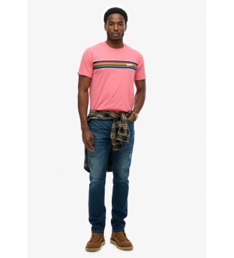 Superdry Outdorr Streifen-T-Shirt rosa